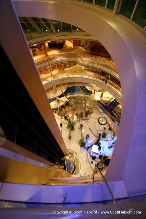 From the top deck, looking back down. Fun stuff looking down with the motion of the ship.