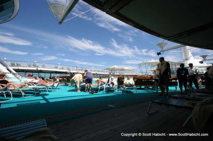 She wanted to lay out (we had a day at sea)......