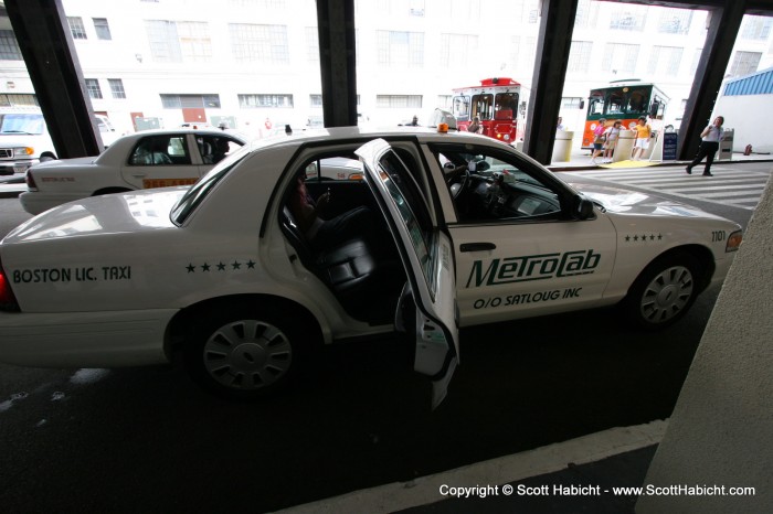 When we arrived in Boston, we grabbed a cab....