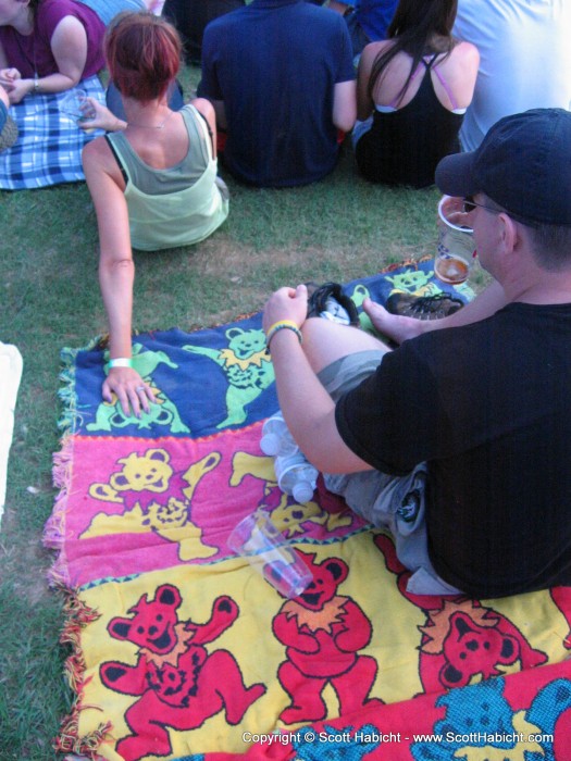 A blanket on which Kelli played twister......