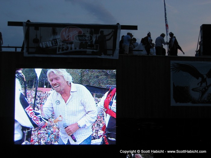 Richard Branson then came out and said a few words to the crowd.