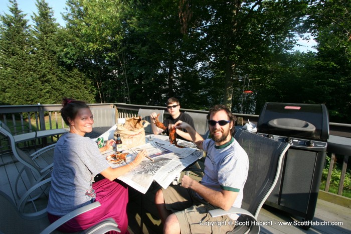 This is what we look like enjoying crabs in the Summer.