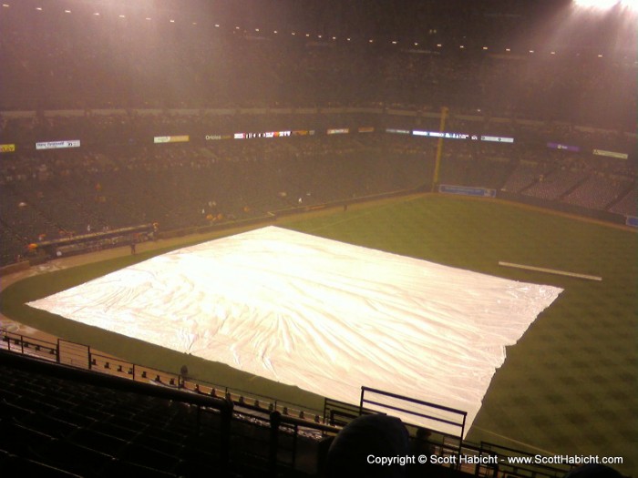 Netted two tickets to a rainy Orioles game.