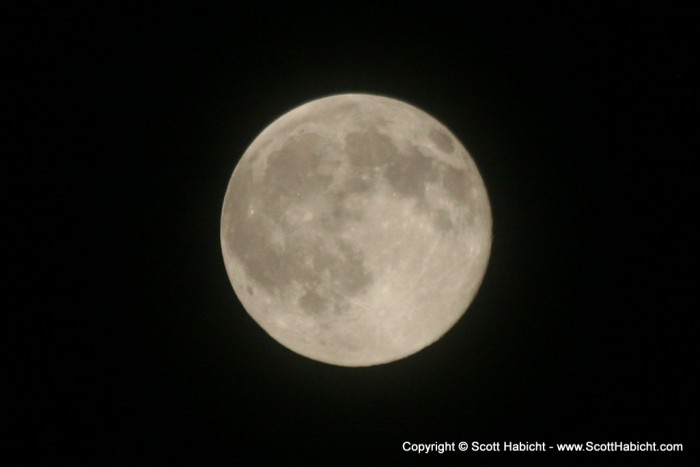 A great shot of the moon with my telephoto lens.