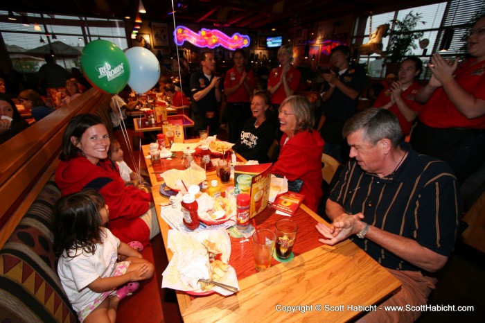 No, I'm just kidding, we all went to Red Robin.