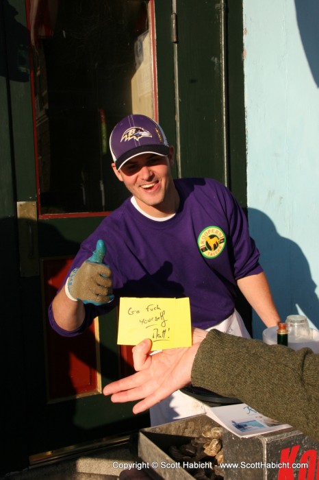 The Oyster vendors were well spirited....