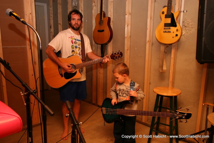 Afterwards it was down to the basement for a jam session.