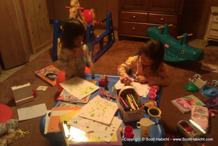 The kids love to draw and play in their play room.