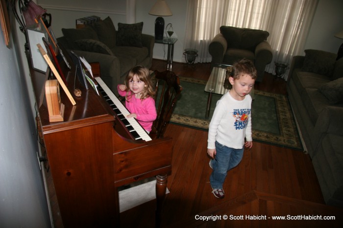 Kids just love to bang on a piano.