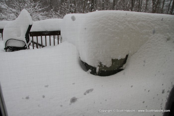 The next morning I could bearly see the hot tub.