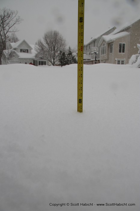 This was about half-way down the driveway, with snow still coming down. 22.5 inches.