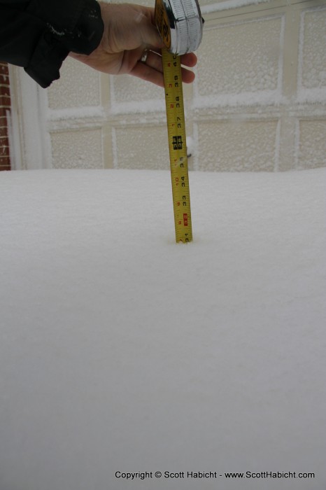 The snow drift by the garage was a little deeper and came in at 31 inches.