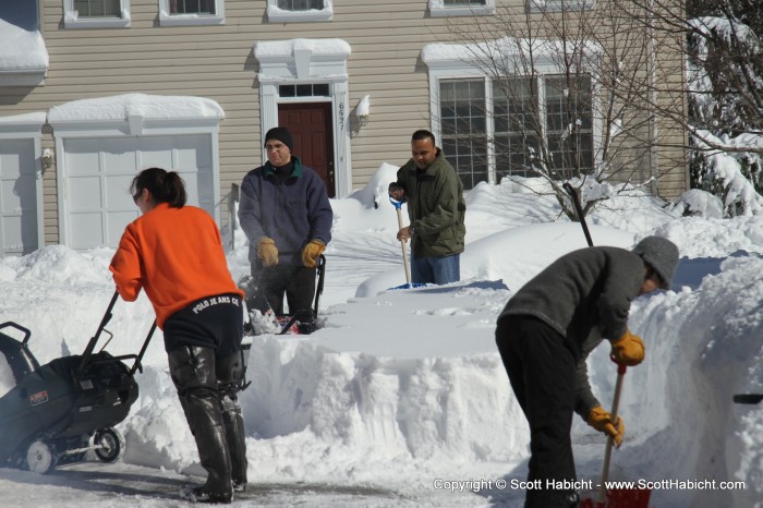 All 4 houses pitched in to do the shared driveway.