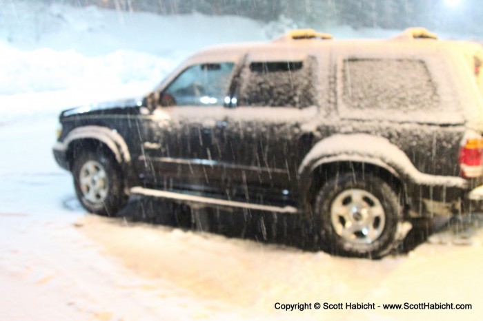 30 minutes of snow had left a thick dusting on my truck.