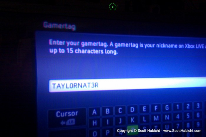 Taylor turned his 360 account into an online account. He chose the name himself.