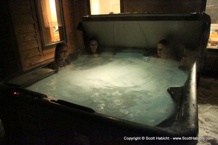 And then some of the girls got in the hot tub.