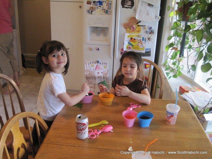 The girls paid no mind, and just focused on the prep work.