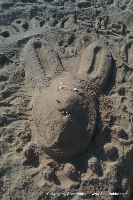 A walk on the beach, and somone had left an Easter bunny.