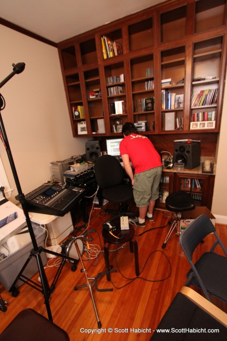 He is working on setting up a recording studio.....