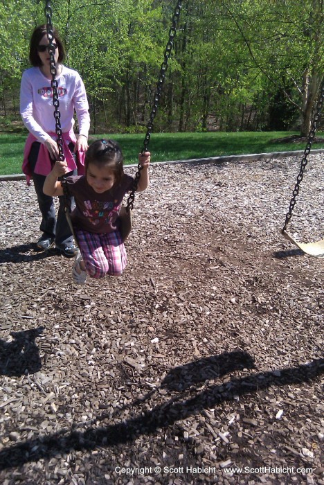 Krisit and I took the kids for a walk to the playground....