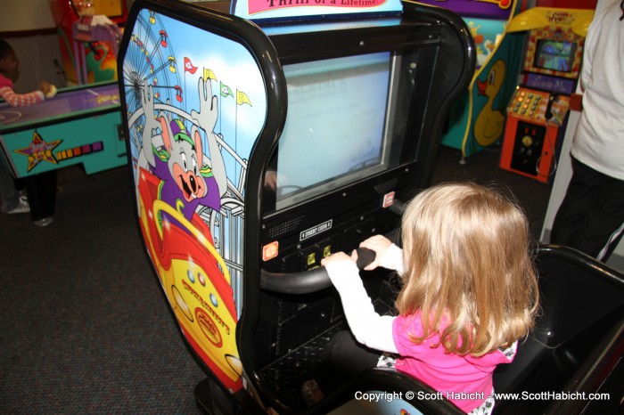 Ashley's birthday at Chuck E. Cheese.