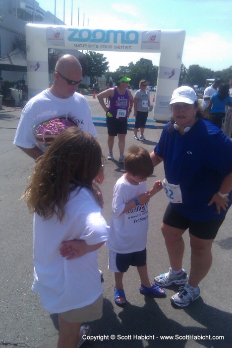 Kelli ran a half marathon with some friends.