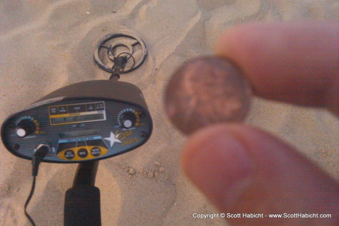 My first find with my metal detector, a penny from 2010.