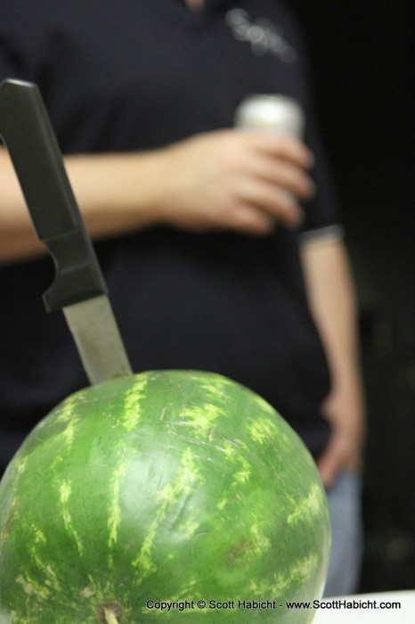 Brian Deitrick came by one night, and among other things, we enjoyed some watermelon.