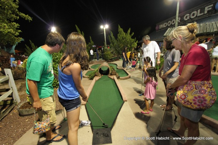 The lines for each hole were long, but the girls were patient (mostly).