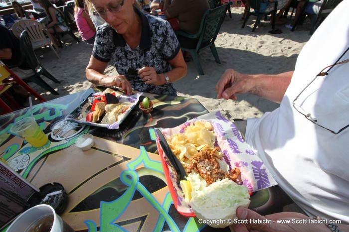 With Mike choosing the fried soft shell crab.