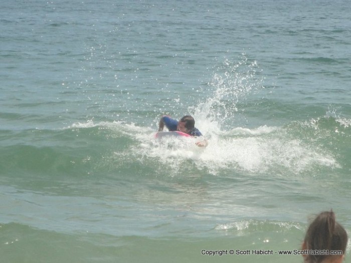 And this picture of me trying to catch a small wave. Thanks Lori!!