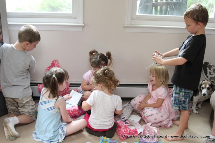 It was funny how quiet the girls were about opening the gifts.