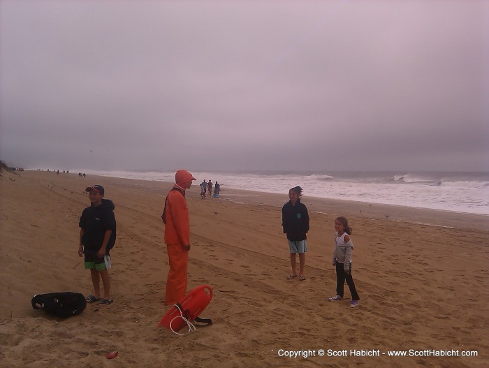 No one was allowed in the water that morning, and the life guards made sure of it.