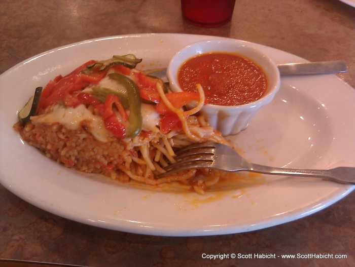 One of my favorite local dishes for lunch, pasta pie.