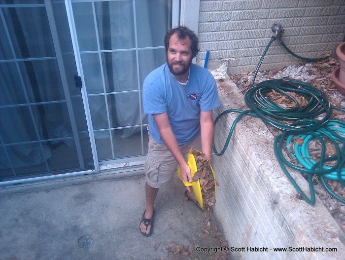 For easy leaf cleanup out of my stairwell.