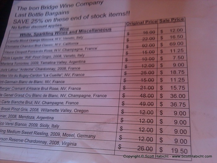 The savings on wine during the event.