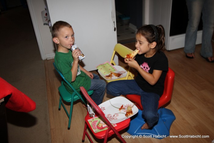 With makeshift tables being the fun thing to do.