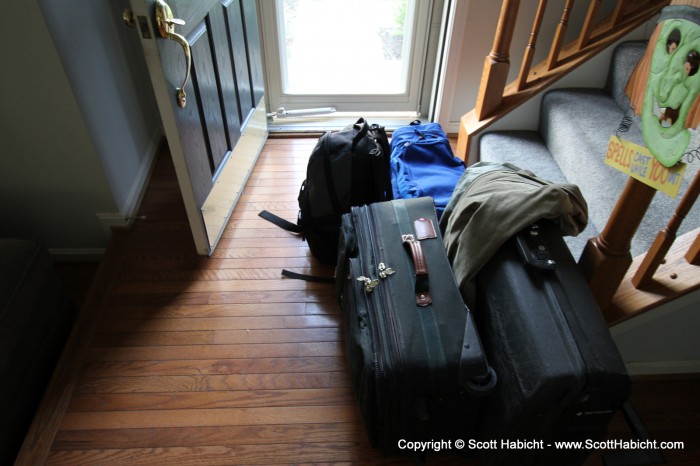 Bags by the front door...