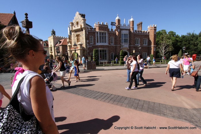 The SCUBA was in the front of Epcot, so we had to walk through the various countries....