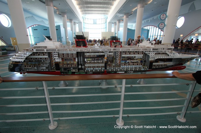 A cool cutaway model of the ship.