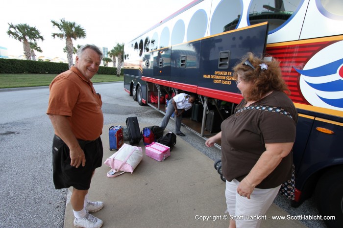 We gave our bags to my parents for them to drive home in their RV....