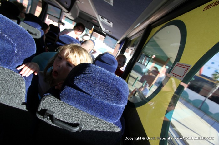 And then hopped on the bus with the kids.