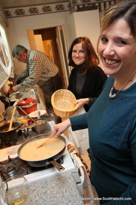 And the women were taking up their posts in the kitchen.