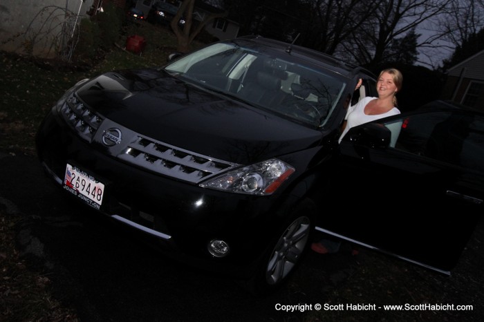 We stepped outside so Erin could show me her new car.....