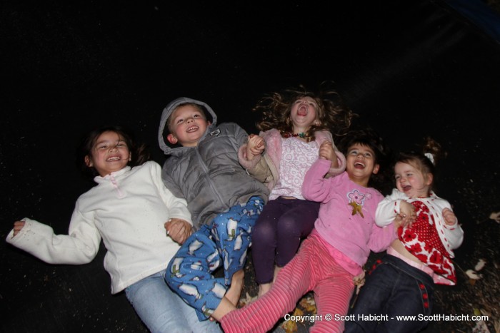 And the kids climbed into the trampoline and asked me to bounce them.