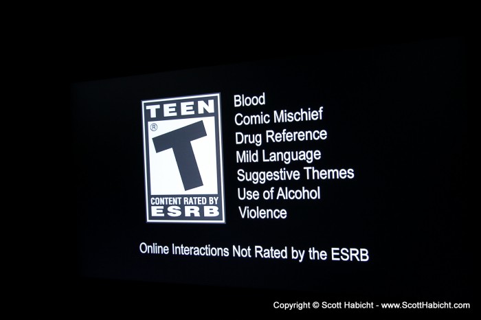 In case you were wondering what might make a game "T" for Teen.