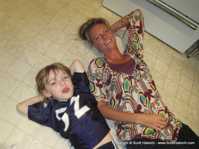 ...and Riley and Kelli were being cool on the kitchen floor.