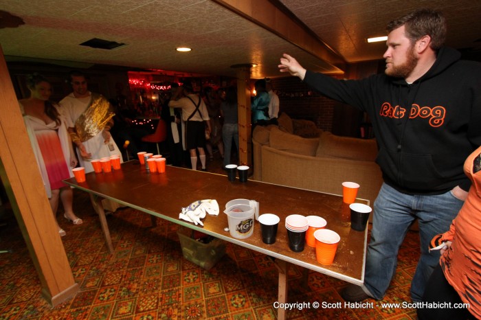 Beer pong was in effect to make sure the beer flowed.