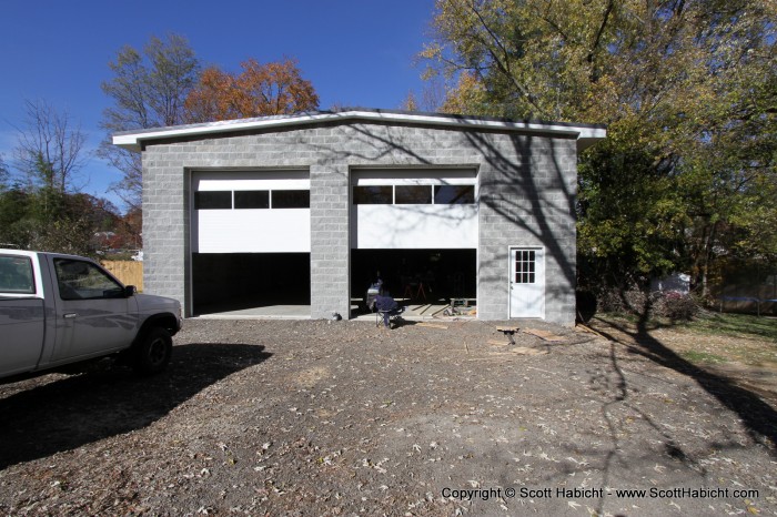 The bus barn at my brother's house was finally done.