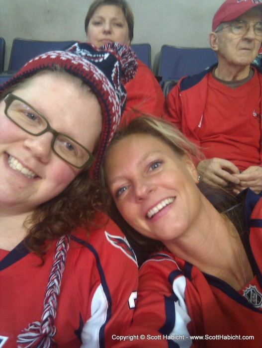 Kelli and Mary at the Caps game.